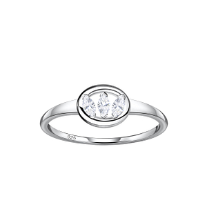 Wholesale Sterling Silver Oval Ring - JD24109 Wholesale Sterling Silver Oval Ring - JD24109