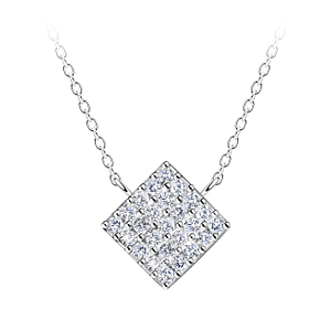 Wholesale Sterling Silver Square Necklace - JD24197 Wholesale Sterling Silver Square Necklace - JD24197