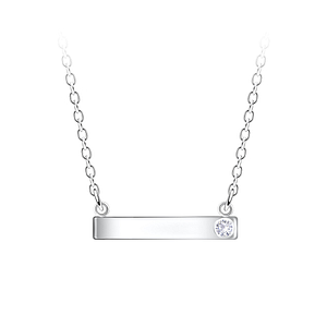 Wholesale Sterling Silver Bar Necklace - JD24545