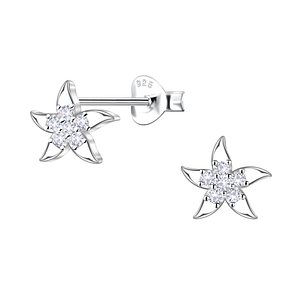 Wholesale Sterling Silver Starfish Ear Studs - JD24482 Wholesale Sterling Silver Starfish Ear Studs - JD24482