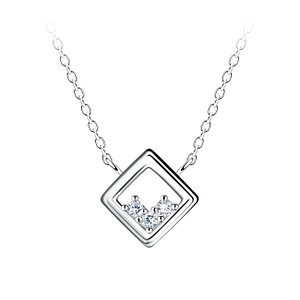Wholesale Sterling Silver Square Necklace - JD24158 Wholesale Sterling Silver Square Necklace - JD24158