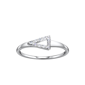 Wholesale Sterling Silver Triangle Ring - JD24103 Wholesale Sterling Silver Triangle Ring - JD24103