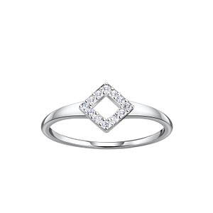 Wholesale Sterling Silver Square Ring - JD24105 Wholesale Sterling Silver Square Ring - JD24105