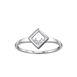 Wholesale Sterling Silver Square Ring - JD24121 Wholesale Sterling Silver Square Ring - JD24121