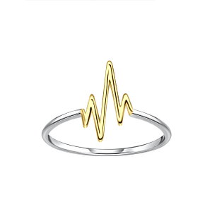 Wholesale Sterling Silver Heartbeat Ring - JD24523