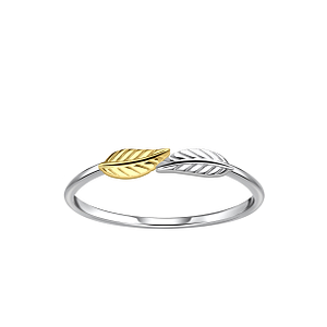 Wholesale Sterling Silver Leaf Ring - JD24524