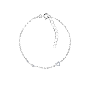 Wholesale Sterling Silver Arrow and Heart Bracelet - JD22609