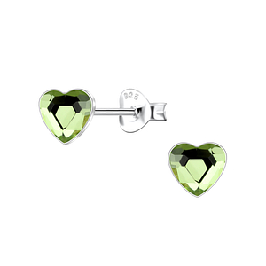 Wholesale 6mm Heart Crystal Sterling Silver Ear Studs - JD24737