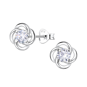 Wholesale Sterling Silver Flower Ear Studs - JD22913