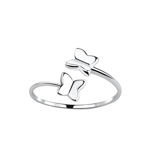 Wholesale Sterling Silver Opened Butterfly Ring - JD19243 Wholesale Sterling Silver Opened Butterfly Ring - JD19243