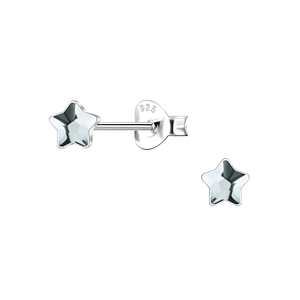 Wholesale 4mm Star Crystal Sterling Silver Ear Studs - JD24730