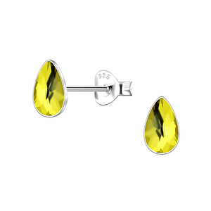 Wholesale 3x5mm Pear Crystal Sterling Silver Ear Studs - JD24732 Wholesale 3x5mm Pear Crystal Sterling Silver Ear Studs - JD24732