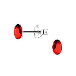 Wholesale 3x5mm Oval Crystal Sterling Silver Ear Studs - JD24733 Wholesale 3x5mm Oval Crystal Sterling Silver Ear Studs - JD24733