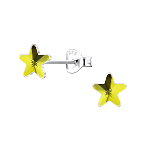 Wholesale 5mm Star Crystal Sterling Silver Ear Studs - JD24736 Wholesale 5mm Star Crystal Sterling Silver Ear Studs - JD24736