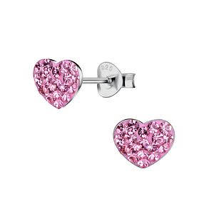 Wholesale Sterling Silver Heart Ear Studs - JD23952