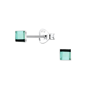 Wholesale 3mm Square Crystal Sterling Silver Ear Studs - JD24726 Wholesale 3mm Square Crystal Sterling Silver Ear Studs - JD24726