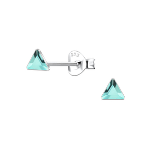 Wholesale 3mm Triangle Crystal Sterling Silver Ear Studs - JD24727