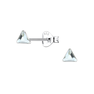 Wholesale 3mm Triangle Crystal Sterling Silver Ear Studs - JD24727