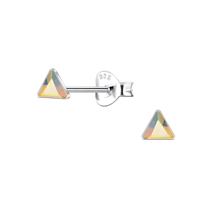 Wholesale 3mm Triangle Crystal Sterling Silver Ear Studs - JD24727