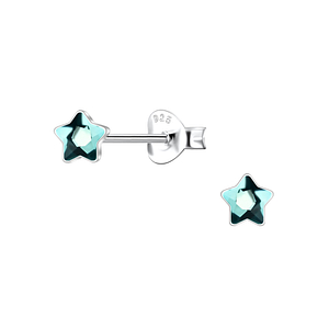 Wholesale 4mm Star Crystal Sterling Silver Ear Studs - JD24730