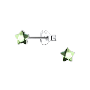Wholesale 4mm Star Crystal Sterling Silver Ear Studs - JD24730