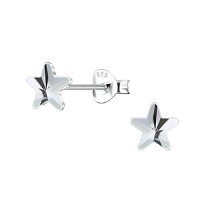 Wholesale 5mm Star Crystal Sterling Silver Ear Studs - JD24736 Wholesale 5mm Star Crystal Sterling Silver Ear Studs - JD24736