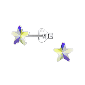 Wholesale 5mm Star Crystal Sterling Silver Ear Studs - JD24736 Wholesale 5mm Star Crystal Sterling Silver Ear Studs - JD24736