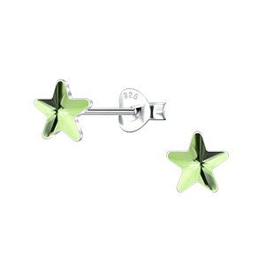 Wholesale 5mm Star Crystal Sterling Silver Ear Studs - JD24736 Wholesale 5mm Star Crystal Sterling Silver Ear Studs - JD24736