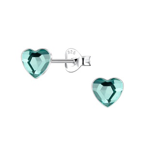 Wholesale 6mm Heart Crystal Sterling Silver Ear Studs - JD24737
