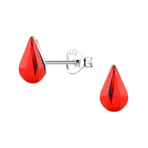 Wholesale 5x8mm Teardrop Crystal Sterling Silver Ear Studs  - JD24739