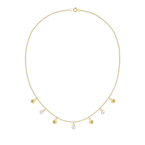 Wholesale Sterling Silver Shell Necklace with 4mm Freshwater Pearl - JD25143 Wholesale Sterling Silver Shell Necklace with 4mm Freshwater Pearl - JD25143