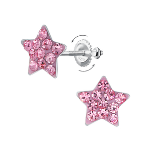 Wholesale Sterling Silver Star Screw Back Ear Studs - JD24027