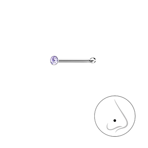 Wholesale 1.5mm Round Crystal Sterling Silver Nose Stud With Ball - JD3307 Wholesale 1.5mm Round Crystal Sterling Silver Nose Stud With Ball - JD3307