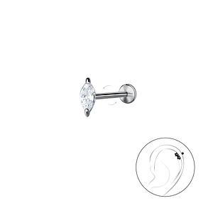 Wholesale 2x4mm Marquise Cubic Zirconia with Titanium Labret - JD22859