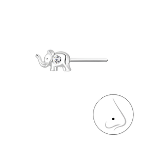 Wholesale Sterling Silver Elephant Nose Stud - JD25790 Wholesale Sterling Silver Elephant Nose Stud - JD25790