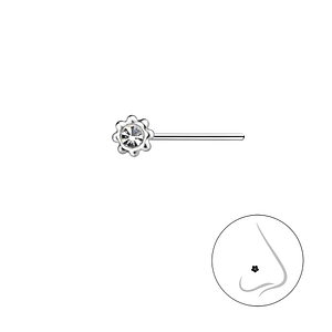 Wholesale Sterling Silver Flower Nose Stud - JD25921