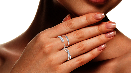 Comfortable Sterling Silver Rings with Clear CZ stones