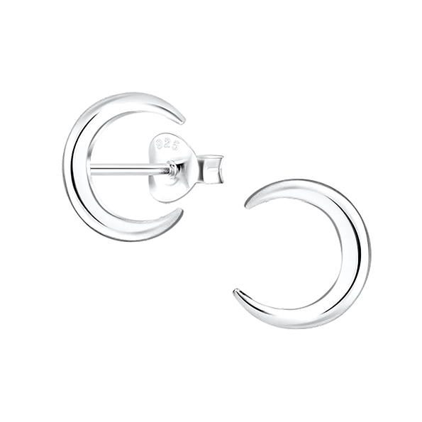 Wholesale Sterling Silver Moon Ear Studs - JD1143