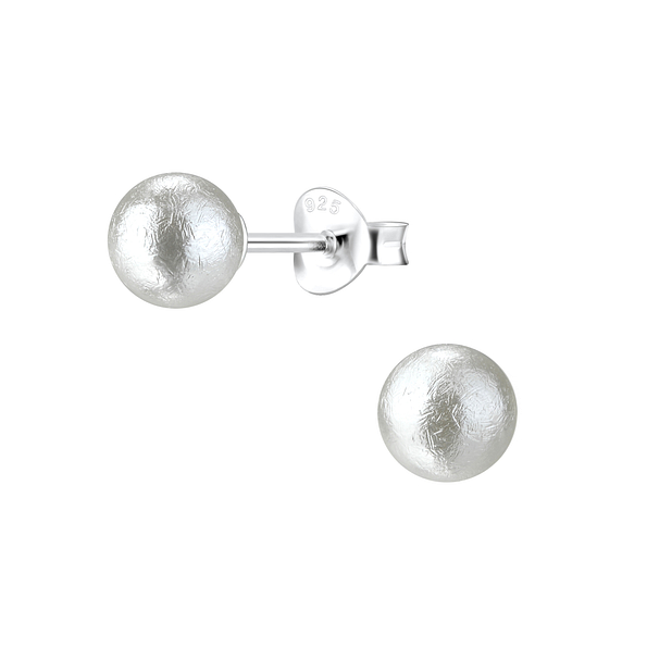 Wholesale 6mm Pearl Sterling Silver Ear Studs - JD1437