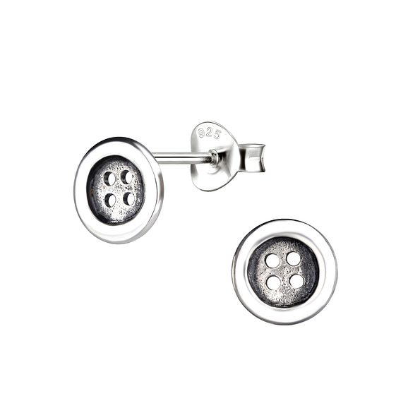 Wholesale Sterling Silver Button Ear Studs - JD1247