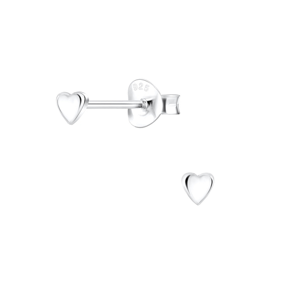 Wholesale Sterling Silver Tiny Heart Ear Studs - JD1223