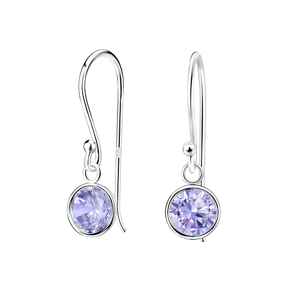 Wholesale 6mm Round Cubic Zirconia Sterling Silver Earrings - JD1982