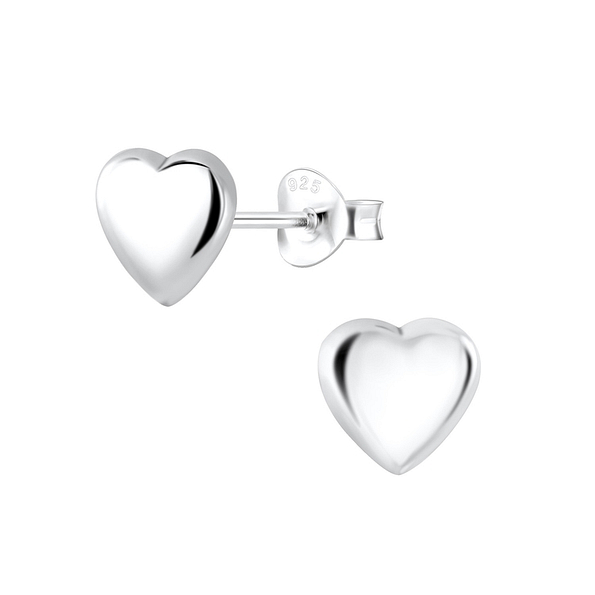 Wholesale Sterling Silver Heart Ear Studs - JD2033