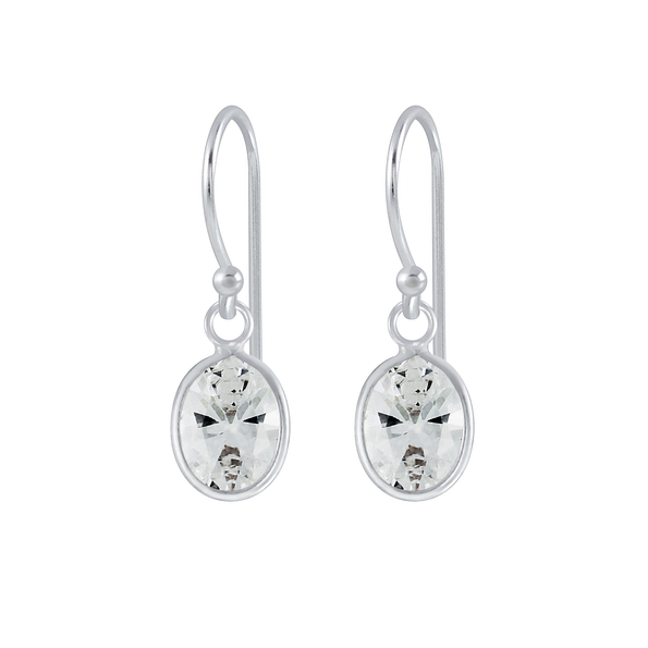 Wholesale 6x8mm Oval Cubic Zirconia Sterling Silver Earrings - JD2450 Wholesale 6x8mm Oval Cubic Zirconia Sterling Silver Earrings - JD2450