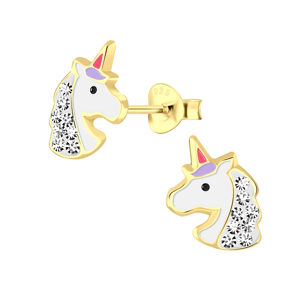 Wholesale Sterling Silver Unicorn Ear Studs - JD2496