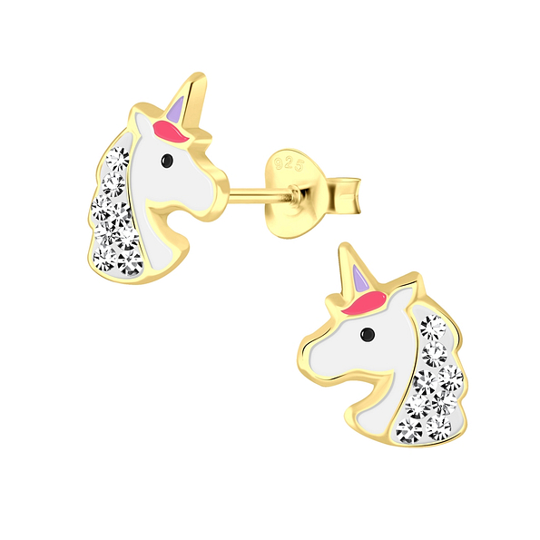 Wholesale Sterling Silver Unicorn Ear Studs - JD2491