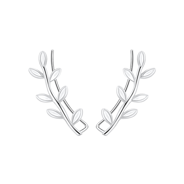 Wholesale Sterling Silver Olive Branch Ear Climbers - JD2920