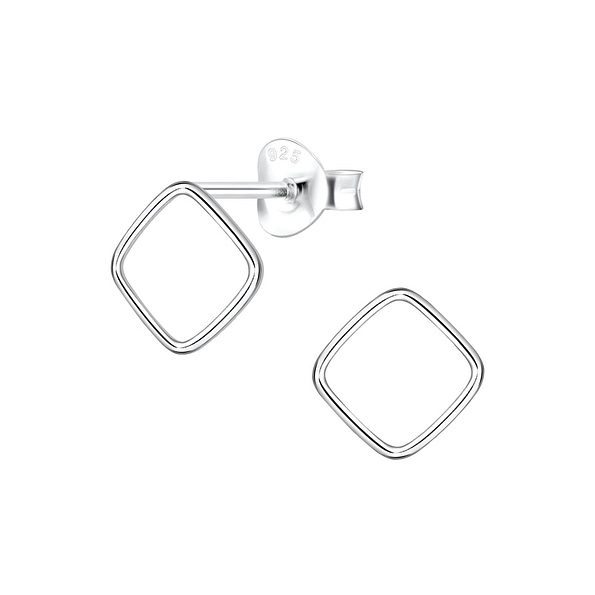 Wholesale Sterling Silver Square Ear Studs - JD3023