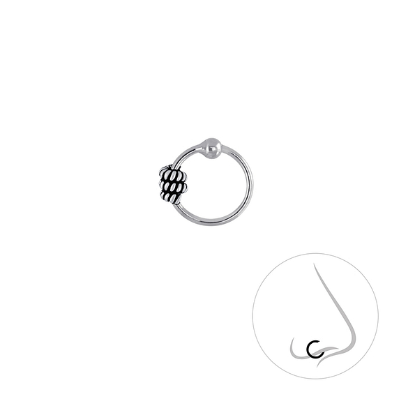 Wholesale Sterling Silver Bali Ball Closure Ring - JD3387