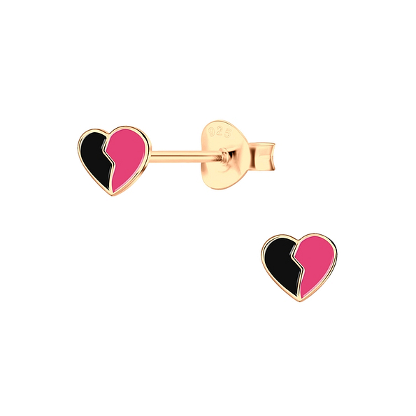 Wholesale Sterling Silver Broken Heart Ear Studs - JD3801